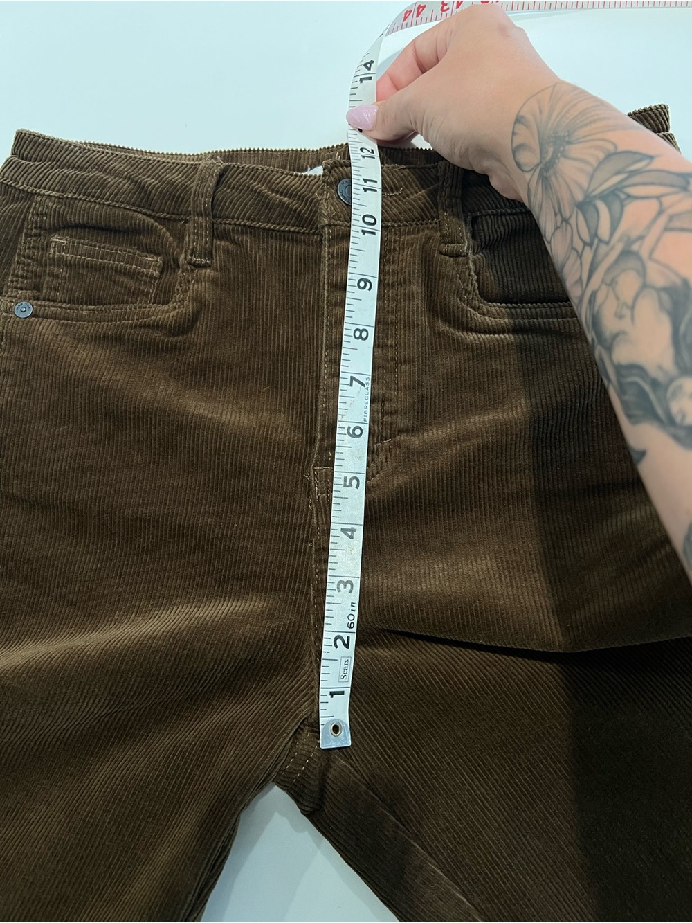 HABITUAL • high waist brown barrel leg corduroy pants & cropped ankle length - Picture 11 of 11